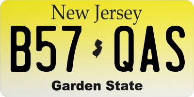 NJ license plate B57QAS