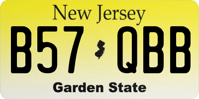 NJ license plate B57QBB