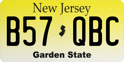 NJ license plate B57QBC