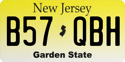 NJ license plate B57QBH