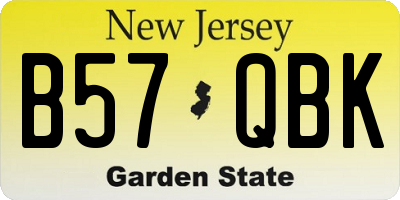 NJ license plate B57QBK