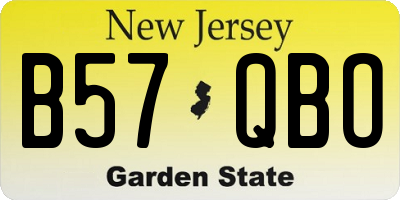 NJ license plate B57QBO