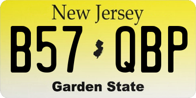 NJ license plate B57QBP