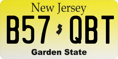NJ license plate B57QBT