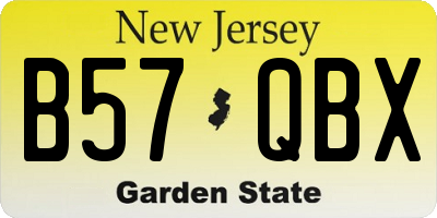NJ license plate B57QBX