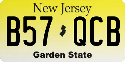 NJ license plate B57QCB