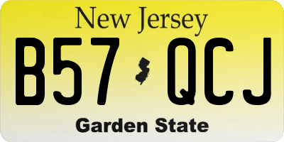 NJ license plate B57QCJ