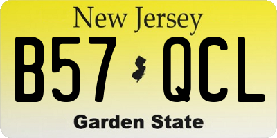 NJ license plate B57QCL