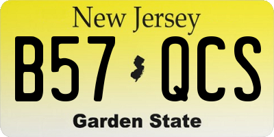 NJ license plate B57QCS