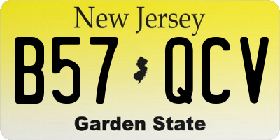 NJ license plate B57QCV