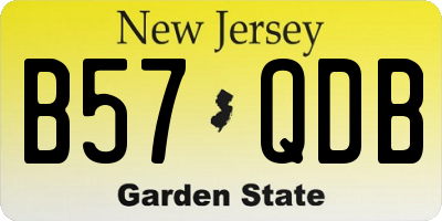 NJ license plate B57QDB