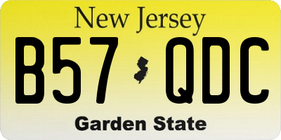 NJ license plate B57QDC