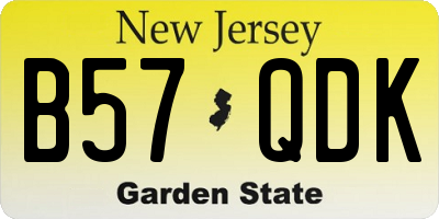 NJ license plate B57QDK