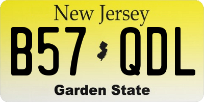 NJ license plate B57QDL