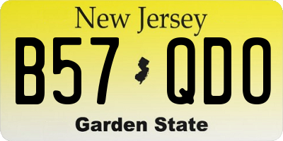 NJ license plate B57QDO