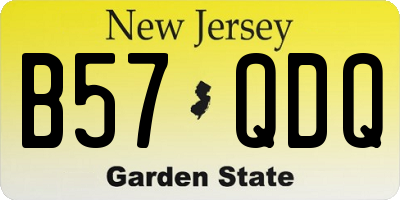 NJ license plate B57QDQ