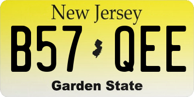 NJ license plate B57QEE