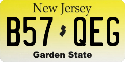 NJ license plate B57QEG