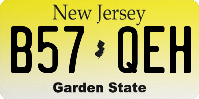 NJ license plate B57QEH