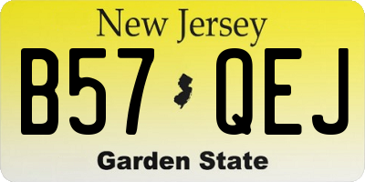 NJ license plate B57QEJ