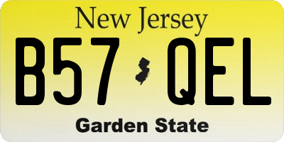 NJ license plate B57QEL