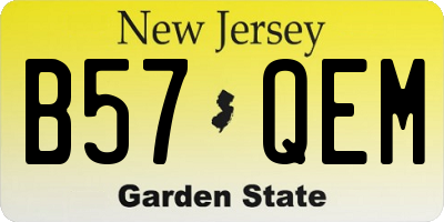 NJ license plate B57QEM