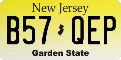 NJ license plate B57QEP