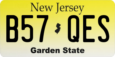 NJ license plate B57QES