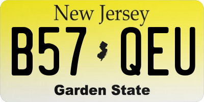 NJ license plate B57QEU