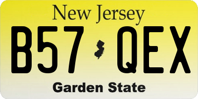 NJ license plate B57QEX