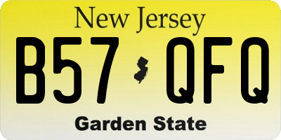 NJ license plate B57QFQ