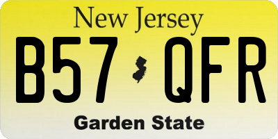 NJ license plate B57QFR