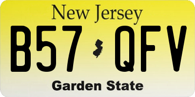 NJ license plate B57QFV