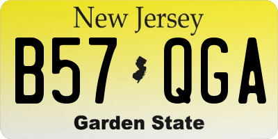 NJ license plate B57QGA
