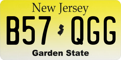 NJ license plate B57QGG
