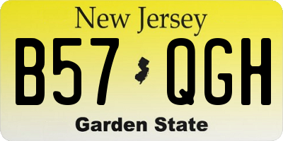 NJ license plate B57QGH