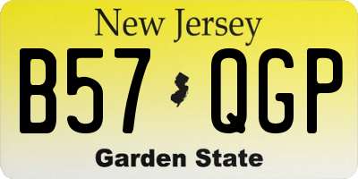 NJ license plate B57QGP