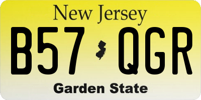 NJ license plate B57QGR