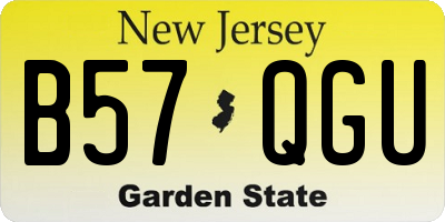 NJ license plate B57QGU
