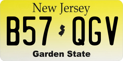 NJ license plate B57QGV