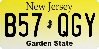 NJ license plate B57QGY