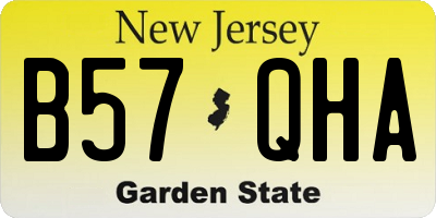 NJ license plate B57QHA