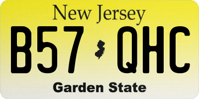 NJ license plate B57QHC