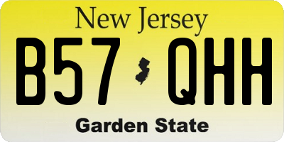 NJ license plate B57QHH