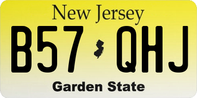 NJ license plate B57QHJ