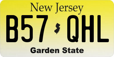 NJ license plate B57QHL