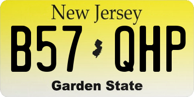 NJ license plate B57QHP