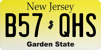 NJ license plate B57QHS