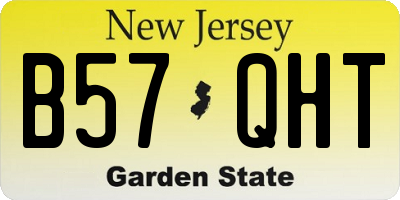 NJ license plate B57QHT