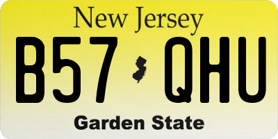 NJ license plate B57QHU